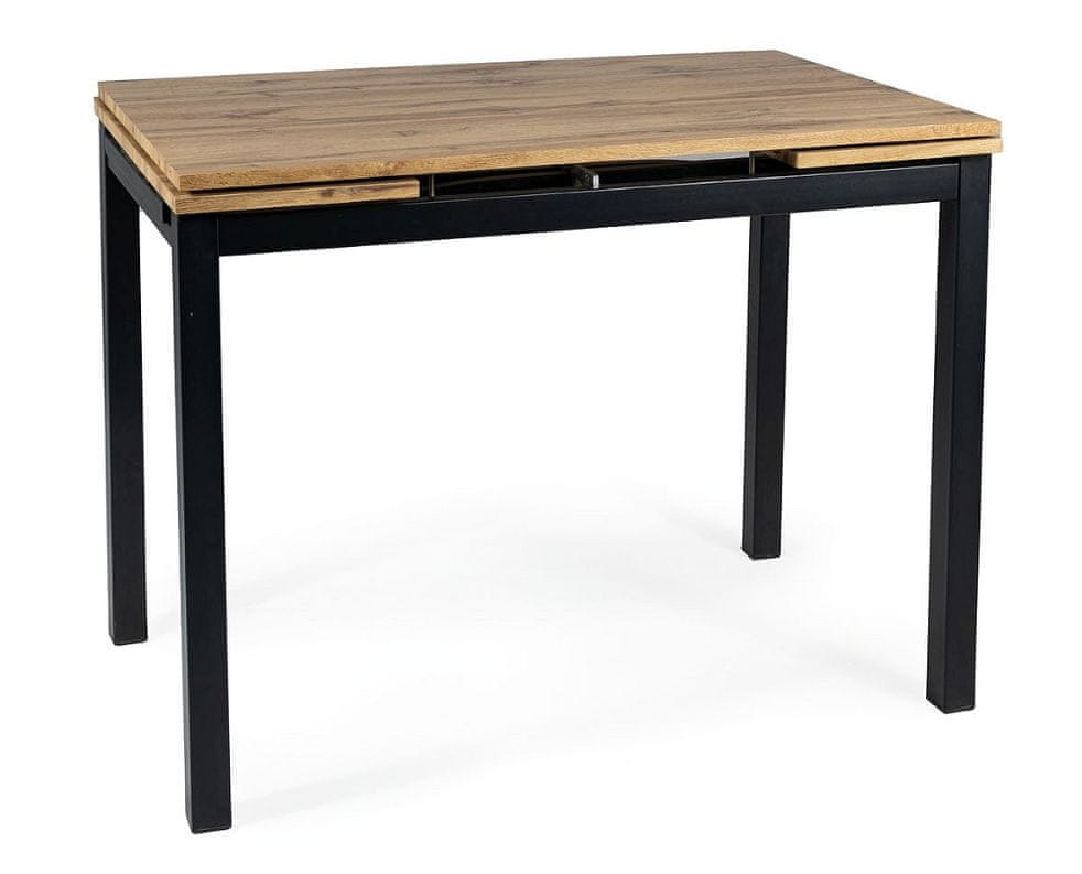 Veneti Rozkladací jedálenský stôl IZYDOR - 110x74, dub artisan / matný čierny